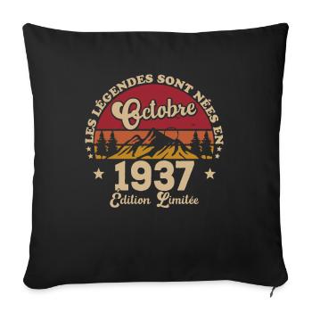 Les Légendes Sont Nées En Octobre 1937 - Housse de coussin décorative 45 x 45 cm - noir - Devant