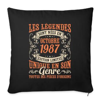 Legends Were Born In October 1987 Gift - Sofa pillowcase 17,3'' x 17,3'' (45 x 45 cm) - black - Front
