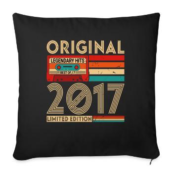 Original Vintage Geburtstag Geschenkidee 2017 - Sofakissenbezug 45 x 45 cm - Schwarz - Vorne