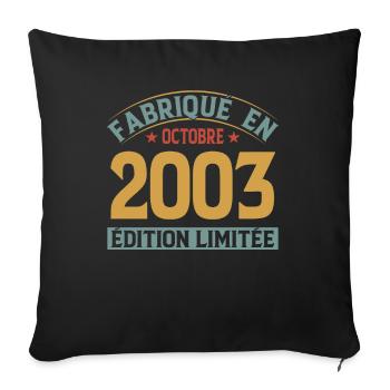 Manufactured in October 2003 limited edition - Sofa pillowcase 17,3'' x 17,3'' (45 x 45 cm) - black - Front