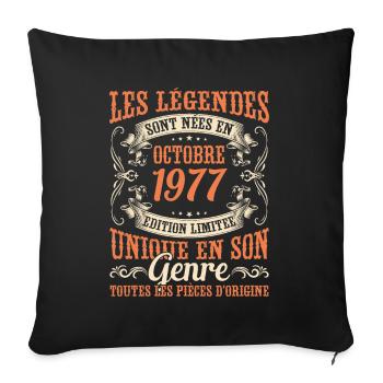 Legends Were Born In October 1977 Gift - Sofa pillowcase 17,3'' x 17,3'' (45 x 45 cm) - black - Front
