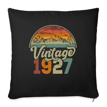 Vintage 1927 - Housse de coussin décorative 45 x 45 cm - noir - Devant