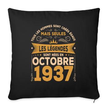 Les Légendes Sont Nées En Octobre 1937 - Housse de coussin décorative 45 x 45 cm - noir - Devant