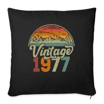 Vintage 1977 - Housse de coussin décorative 45 x 45 cm - noir - Devant