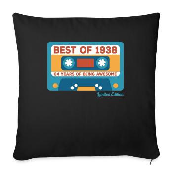 1938 Vintage Vintage Retro Cadeau D’anniversaire - Housse de coussin décorative 45 x 45 cm - noir - Devant
