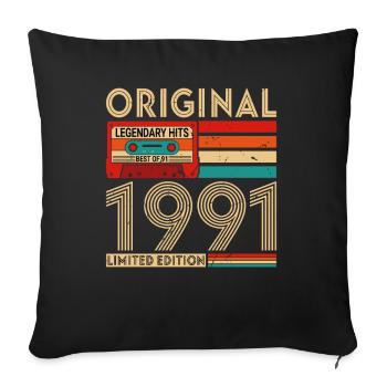 Original Legendary Hits Das Beste von 1991 - Sofakissenbezug 45 x 45 cm - Schwarz - Vorne