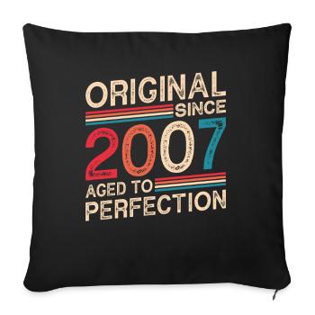 Original since 2007 aged to perfection - Sofa pillowcase 17,3'' x 17,3'' (45 x 45 cm) - black - Front