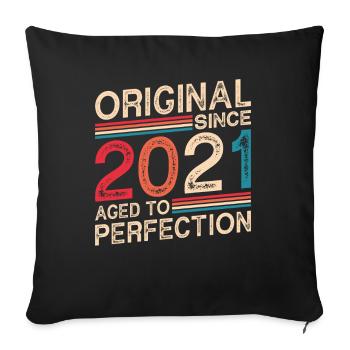 Original since 2021 aged to perfection - Sofa pillowcase 17,3'' x 17,3'' (45 x 45 cm) - black - Front