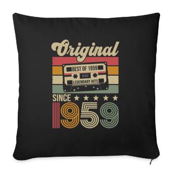 Vintage Geburtstag Original Geschenkidee 1959 - Sofakissenbezug 45 x 45 cm - Schwarz - Vorne