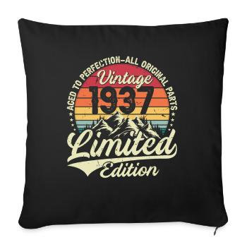 Vintage Birthday Gift 1937 Limited Edition - Sofa pillowcase 17,3'' x 17,3'' (45 x 45 cm) - black - Front