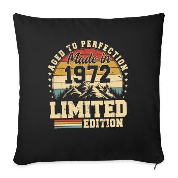 Aged to perfection Made in 1972 - Sofa pillowcase 17,3'' x 17,3'' (45 x 45 cm) - black - Front