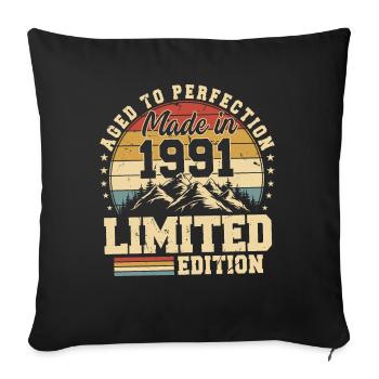 Aged to perfection Made in 1991 - Sofa pillowcase 17,3'' x 17,3'' (45 x 45 cm) - black - Front