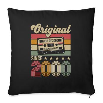 Vintage Geburtstag Original Geschenkidee 2000 - Sofakissenbezug 45 x 45 cm - Schwarz - Vorne