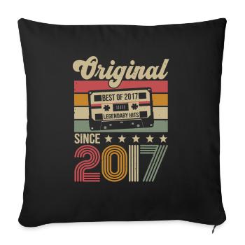 Vintage Geburtstag Original Geschenkidee 2017 - Sofakissenbezug 45 x 45 cm - Schwarz - Vorne