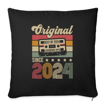Vintage Geburtstag Original Geschenkidee 2024 - Sofakissenbezug 45 x 45 cm - Schwarz - Vorne