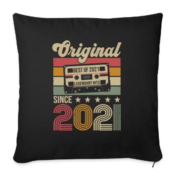 Anniversaire Vintage Idée Cadeau Original 2021 - Housse de coussin décorative 45 x 45 cm - noir - Devant