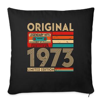 Original legendäre Hits Das Beste von 1973 - Sofakissenbezug 45 x 45 cm - Schwarz - Vorne