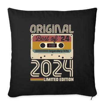 Vintage Geburtstag Original Geschenkidee 2024 - Sofakissenbezug 45 x 45 cm - Schwarz - Vorne