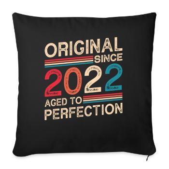 Original since 2022 aged to perfection - Sofa pillowcase 17,3'' x 17,3'' (45 x 45 cm) - black - Front
