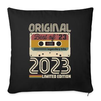 Vintage Geburtstag Original Geschenkidee 2023 - Sofakissenbezug 45 x 45 cm - Schwarz - Vorne