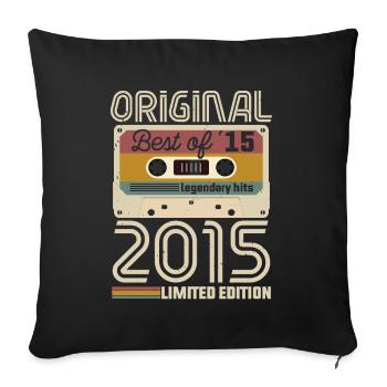 Vintage Geburtstag Original Geschenkidee 2015 - Sofakissenbezug 45 x 45 cm - Schwarz - Vorne