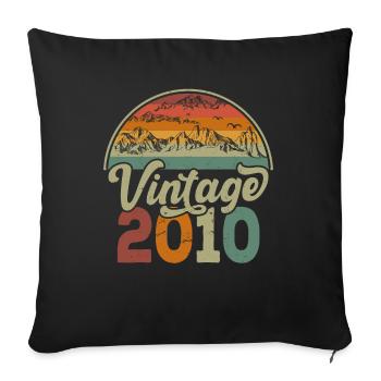 Vintage 2010 - Sofa pillowcase 17,3'' x 17,3'' (45 x 45 cm) - black - Front