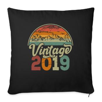 Vintage 2019 - Sofa pillowcase 17,3'' x 17,3'' (45 x 45 cm) - black - Front