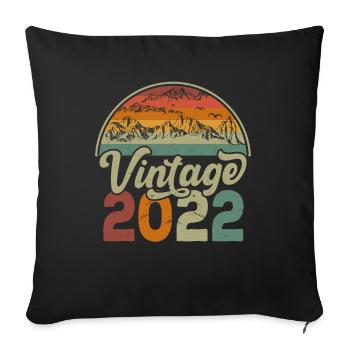 Vintage 2022 - Housse de coussin décorative 45 x 45 cm - noir - Devant