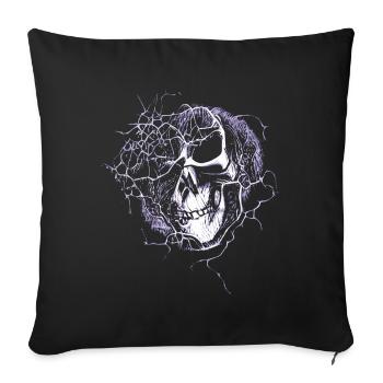 Thunder Halloween Skull - Sofa pillowcase 17,3'' x 17,3'' (45 x 45 cm) - black - Front