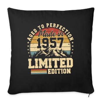 Aged to perfection Made in 1957 - Sofa pillowcase 17,3'' x 17,3'' (45 x 45 cm) - black - Front