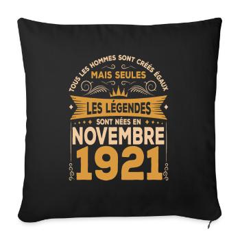Les Légendes Sont Nées En Novembre 1921 - Housse de coussin décorative 45 x 45 cm - noir - Devant