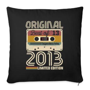 Vintage Geburtstag Original Geschenkidee 2013 - Sofakissenbezug 45 x 45 cm - Schwarz - Vorne