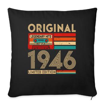 Original legendäre Hits Das Beste von 1946 - Sofakissenbezug 45 x 45 cm - Schwarz - Vorne