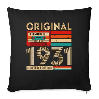 Original legendäre Hits Das Beste von 1931 - Sofakissenbezug 45 x 45 cm - Schwarz - Vorne