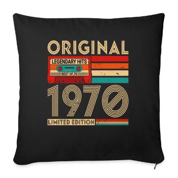 Original legendäre Hits Das Beste von 1970 - Sofakissenbezug 45 x 45 cm - Schwarz - Vorne