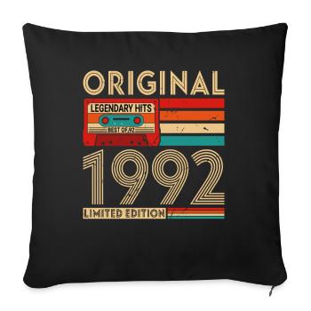 Original legendäre Hits Das Beste von 1992 - Sofakissenbezug 45 x 45 cm - Schwarz - Vorne