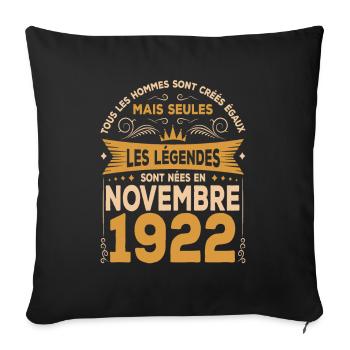 Les Légendes Sont Nées En Novembre 1922 - Housse de coussin décorative 45 x 45 cm - noir - Devant