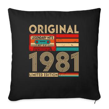 Original Legendary Hits Best of 1981 - Sofakissenbezug 45 x 45 cm - Schwarz - Vorne