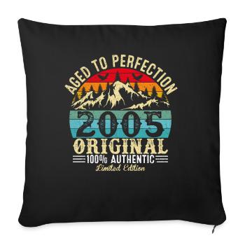 Aged to perfection 2005 Original - Sofa pillowcase 17,3'' x 17,3'' (45 x 45 cm) - black - Front