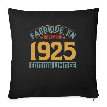 Fabriqué En Novembre 1925 Édition Limitée - Housse de coussin décorative 45 x 45 cm - noir - Devant