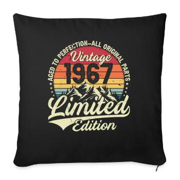 Harvest 1967 Vintage 1967 Retro Anniversary 67 - Sofa pillowcase 17,3'' x 17,3'' (45 x 45 cm) - black - Front