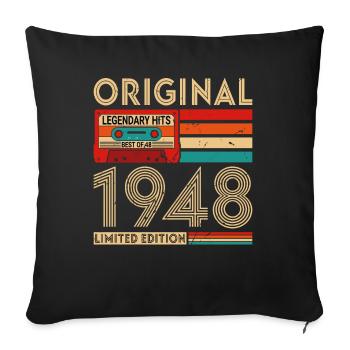Original legendäre Hits Das Beste von 1948 - Sofakissenbezug 45 x 45 cm - Schwarz - Vorne