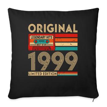 Made in 1999 Vintage Geburtstagsgeschenk 1999 - Sofakissenbezug 45 x 45 cm - Schwarz - Vorne