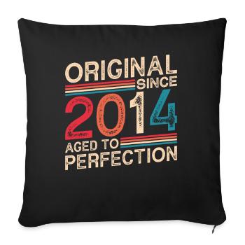 Original 2014 Geburtstag Vintage Geschenkidee - Sofakissenbezug 45 x 45 cm - Schwarz - Vorne