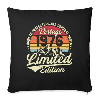 Vintage Classique 1976 - Housse de coussin décorative 45 x 45 cm - noir - Devant