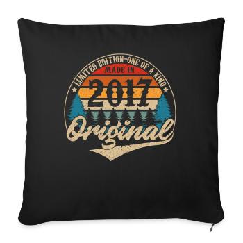 Original Vintage Geburtstag Geschenkidee 2017 - Sofakissenbezug 45 x 45 cm - Schwarz - Vorne