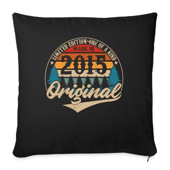 Original Vintage Geburtstag Geschenkidee 2015 - Sofakissenbezug 45 x 45 cm - Schwarz - Vorne