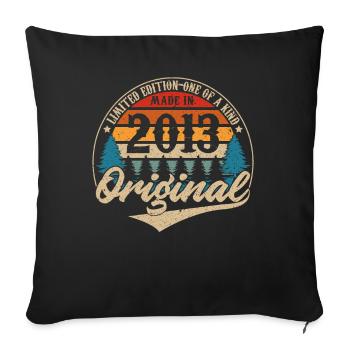 Original Vintage Geburtstag Geschenkidee 2013 - Sofakissenbezug 45 x 45 cm - Schwarz - Vorne