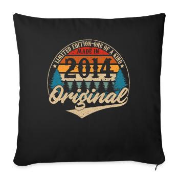 Original Vintage Geburtstag Geschenkidee 2014 - Sofakissenbezug 45 x 45 cm - Schwarz - Vorne