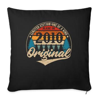 Original Vintage Geburtstag Geschenkidee 2010 - Sofakissenbezug 45 x 45 cm - Schwarz - Vorne